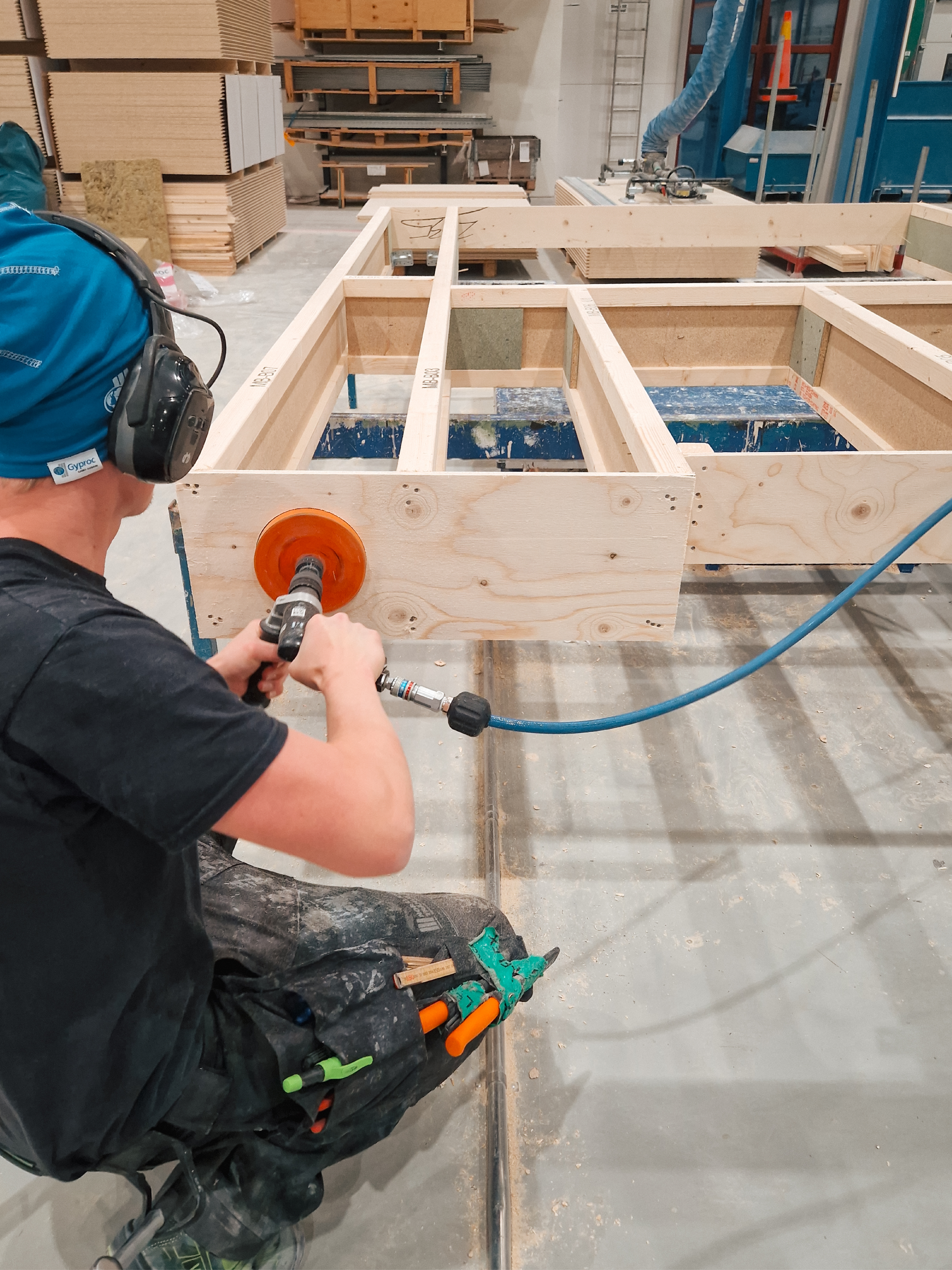 Produktion på Norrlands Trähus.